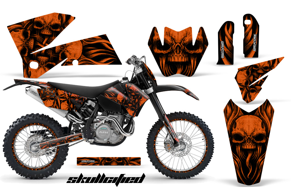 KTM C4 Graphics Kit Skullcified Orange NP Rims BB